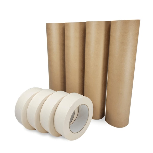 Idl Packaging 12in x 60 yd Masking Paper and 1 1/2in x 60 yd GP Masking Tape, for Covering, 4PK 4x GPH-12, 4457-112 - main